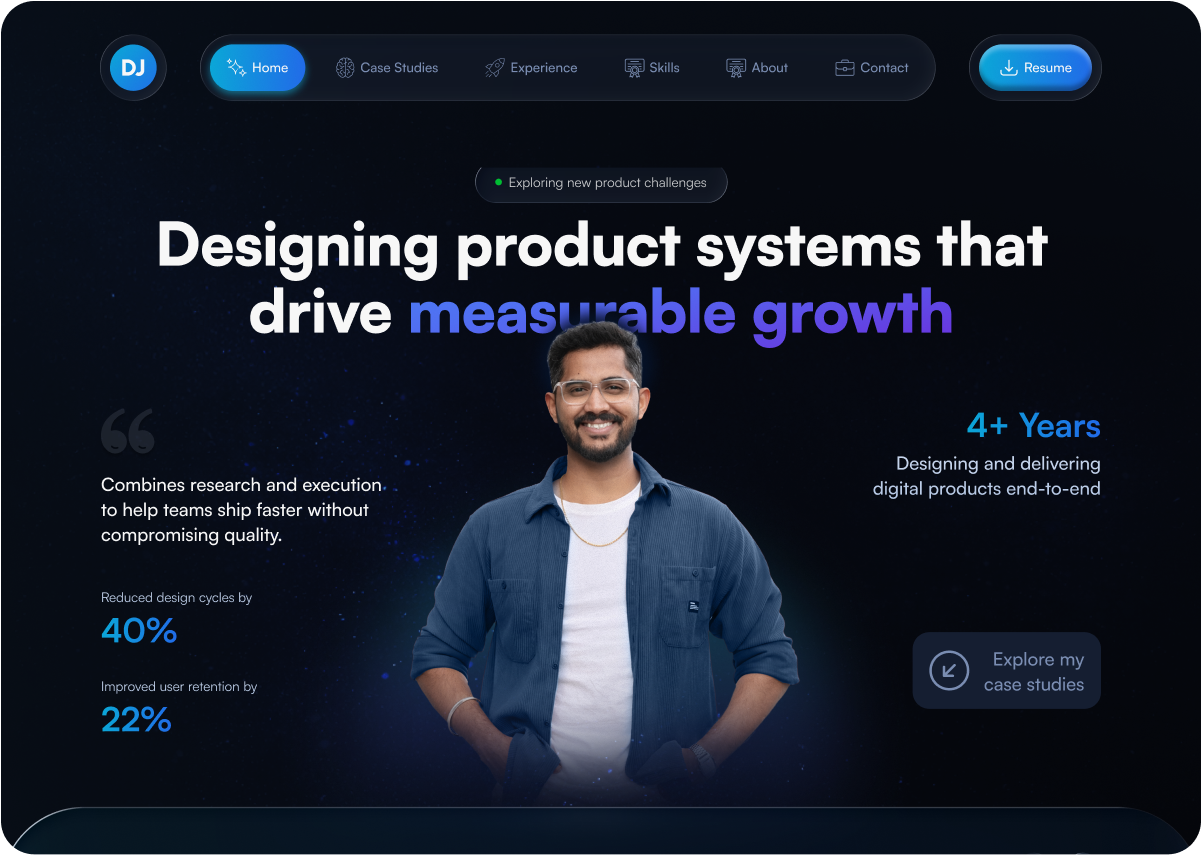 Codeshift portfolio landing page mockup